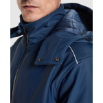 Parka térmica desportiva acolchoada com detalhes refletivos Roly Emin cor azul-marinho vista detalhe 4