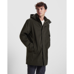 Parka unissexo 3/4 com capuz amovível e fecho de correr Roly Direct Dome cor preto vista detalhe 1