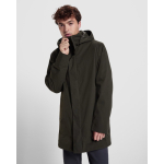 Parka unissexo 3/4 com capuz amovível e fecho de correr Roly Direct Dome cor preto vista detalhe 2