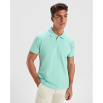 Polo de manga curta em malha piqué gola e botões 210 g/m2 Roly Direct Wos cor verde menta vista detalhe 1