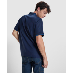 Polo técnico de manga curta com rib em contraste 200 g/m2 Roly Direct Sian cor azul real vista detalhe 2