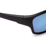 Óculos de sol desportivos com lentes polarizadas efeito espelho UV400 cor preto vista detalhe 1