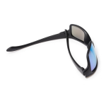 Óculos de sol desportivos com lentes polarizadas efeito espelho UV400 cor preto vista detalhe 2
