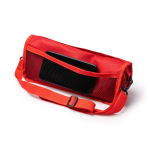 Cadeira dobrável compacta em poliéster com capa e bolsos cor vermelho vista detalhe 2