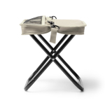 Cadeira dobrável compacta em poliéster com capa e bolsos cor bege segunda vista