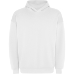 Sweatshirt unissexo oversize com capuz forrado 320 g/m2 Roly Direct Otto cor branco primeira vista de uso