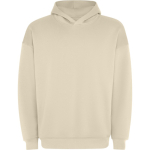 Sweatshirt unissexo oversize com capuz forrado 320 g/m2 Roly Direct Otto cor castanho-claro primeira vista de uso