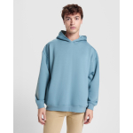 Sweatshirt unissexo oversize com capuz forrado 320 g/m2 Roly Direct Otto cor azul acinzentado vista detalhe 1