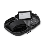 Conjunto de viagem 3 em 1 com cadeado de código e bolsa com fecho cor preto primeira vista de uso