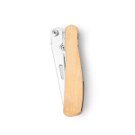 Multiferramenta 4 em 1 com corpo em bambu e aço inoxidável cor natural segunda vista