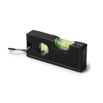 Nível de bolha em alumínio reciclado com base magnética cor preto primeira vista de uso