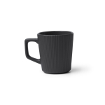 Caneca de cerâmica 320 ml com exterior mate e design canelado cor preto segunda vista