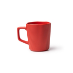 Caneca de cerâmica 320 ml com exterior mate e design canelado cor vermelho segunda vista