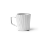 Caneca de cerâmica 320 ml com exterior mate e design canelado cor branco segunda vista