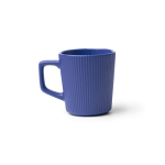 Caneca de cerâmica 320 ml com exterior mate e design canelado cor azul-marinho segunda vista