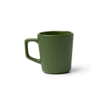 Caneca de cerâmica 320 ml com exterior mate e design canelado cor verde-escuro segunda vista
