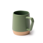 Caneca de cerâmica com acabamento mate e asa geométrica 320 ml cor preto vista detalhe 2