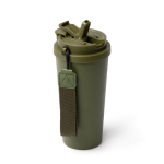 Copo térmico em aço inoxidável com tampa anti-derrames 500ml cor verde-escuro vista detalhe 3