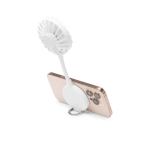 Ventoinha de mão com anel magnético e 3 velocidades cor branco vista detalhe 1