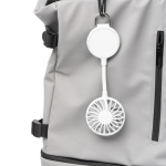 Ventoinha de mão com anel magnético e 3 velocidades cor branco vista detalhe 4