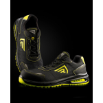 Calçado de trabalho desportivo, atacadores e sola dupla densidade Roly Beryl cor amarelo fluorescente vista detalhe 3