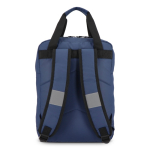 Mochila para portátil de rPET com faixas refletoras 15,6'' cor azul-escuro quarta vista