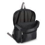Mochila leve dobrável com bolso frontal e rede lateral 16 L cor preto terceira vista