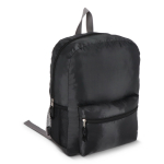 Mochila leve dobrável com bolso frontal e rede lateral 16 L cor preto quarta vista