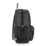 Mochila leve dobrável com bolso frontal e rede lateral 16 L cor preto sexta vista
