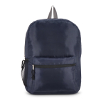 Mochila leve dobrável com bolso frontal e rede lateral 16 L cor azul-escuro