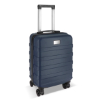 Trolley de cabine 18'' com 4 rodas giratórias e suporte para telemóvel cor azul-escuro segunda vista
