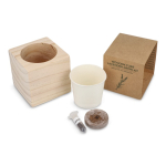 Kit de cultivo de lavanda com vaso e substrato de coco cor natural segunda vista