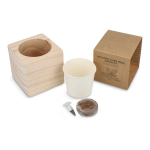 Kit de cultivo de manjericão com vaso e substrato de coco cor natural segunda vista