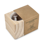 Kit de cultivo de manjericão com vaso e substrato de coco cor natural terceira vista