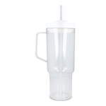 Caneca térmica com asa lateral e palhinha na tampa antigotas 1 L cor branco transparente terceira vista