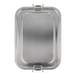 Lancheira de aço inoxidável com tampa hermética antigotas cor prateado quinta vista