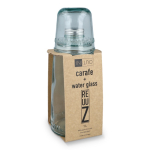 Jarro com tampa metálica e copo a condizer fabricado na Europa 1 L cor transparente quarta vista