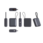 Powerbank com cabos integrados e carga rápida 10 000 mAh cor cinzento-escuro quinta vista