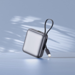 Powerbank com cabos integrados e carga rápida 10 000 mAh cor cinzento-escuro sexta vista