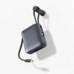 Powerbank com cabos integrados e carga rápida 10 000 mAh cor cinzento-escuro nona vista