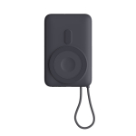 Powerbank com MagSafe para carga sem fios e ecrã LED 10 000 mAh cor cinzento-escuro terceira vista