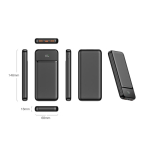 Powerbank compacto com carga rápida e ecrã LED 10 000 mAh cor preto quarta vista