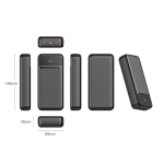 Powerbank compacto com carga rápida e ecrã LED 20 000 mAh cor preto quarta vista