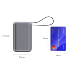 Powerbank compacto com carga rápida e ecrã LED 30 000 mAh cor cinzento-escuro quinta vista