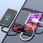 Powerbank compacto com carga rápida e ecrã LED 30 000 mAh cor cinzento-escuro sétima vista