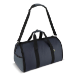 Saco dobrável ideal para viagens com bolso para roupa e asa dupla cor azul-escuro