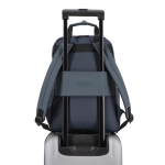 Mochila ideal para viagens com manga para trolley e asas cor azul-escuro quarta vista