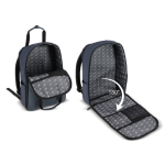 Mochila ideal para viagens com manga para trolley e asas cor azul-escuro quinta vista