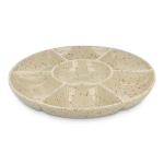 Prato de cerâmica artesanal com aspecto marmoreado Sagaform cor bege