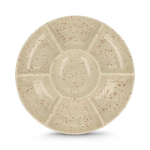 Prato de cerâmica artesanal com aspecto marmoreado Sagaform cor bege terceira vista